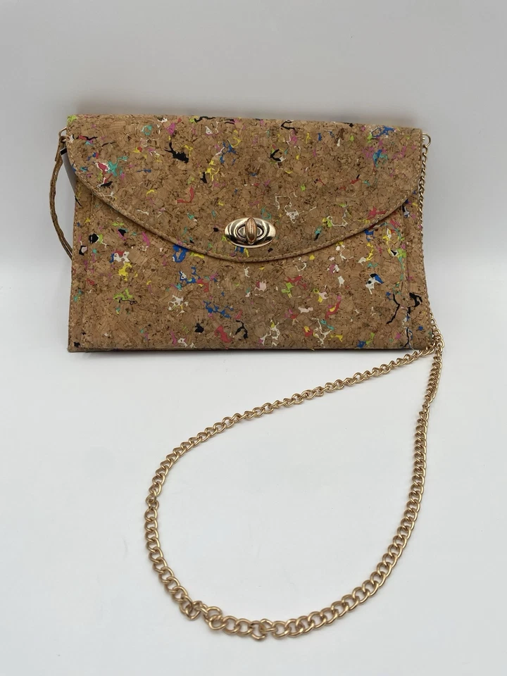 Bolso Bandolera Street Level Para Mujer Pintura de Corcho Salpicaduras Bloqueo Giratorio Marrón Foto 2 de 4