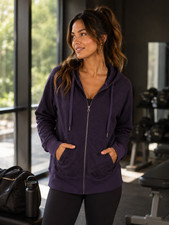 Athleta Batwing and Robin Purple Heather Zip ...