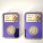 Lot of 2: 1901-P Genuine Barber Half Dollars