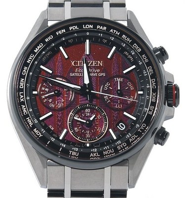 CITIZEN ATTESA CC4005-71Z Solar Radio Red Dial Titanium Bracelet Men's Watch