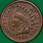 1864 Copper Nickel Indian Head Cent Choice Extremely Fine XF+ Coin #35478