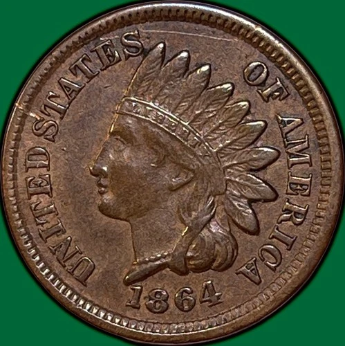1864 Copper Nickel Indian Head Cent Choice Extremely Fine XF+ Coin #35478