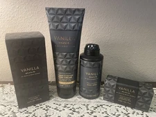 Bath & Body Works Men's Vanilla Noir Cologne Body Cream Cleansing Bar Body Spray