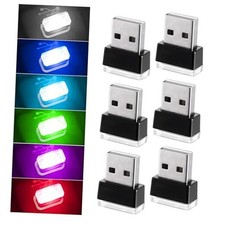 4 PCS USB LED Car Interior Atmosphere Lamp, Mini Night Light Plug-In 6 PCS