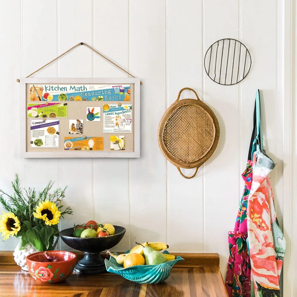 Miratino 2-Pack Cork Board with Linen 16X11 Inch Bulletin Board Office Decor Han - Image 3 of 4