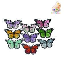 Monarch Butterfly Iron On Patch Applique 3 1/8" x 1 7/  80mm x 48mm 12 Pieces