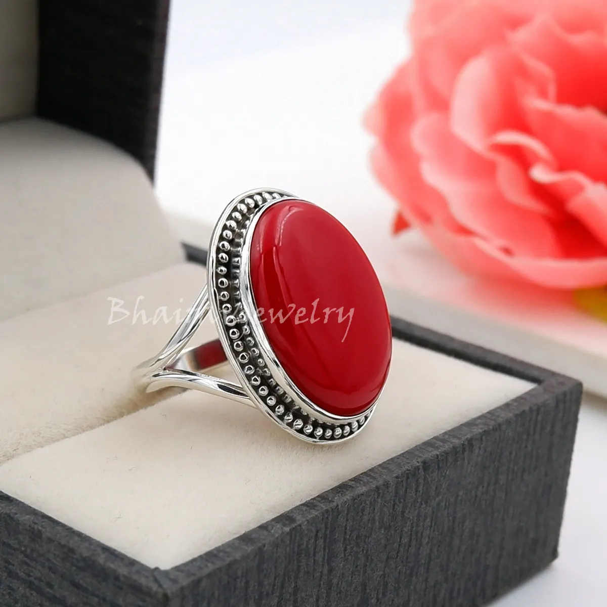 Kjjeaxcmy Fine Jewelry 925 Sterling Silver Inlaid Natural Red Coral Ring  Delicate New Female Gemstone Ring Trendy Support Test - Rings - AliExpress