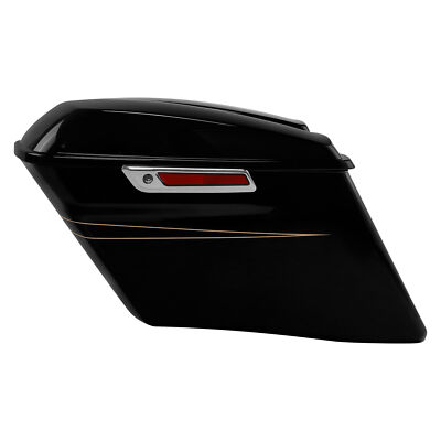 4'' Hard Saddlebags Fit For Harley Touring Road Street Glide 14-24 Black Quartz