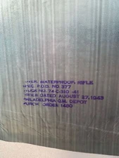 MINT UNISSUED Original WW2 US Army Rifle Waterproof Sleeve Cover 1943 Dated