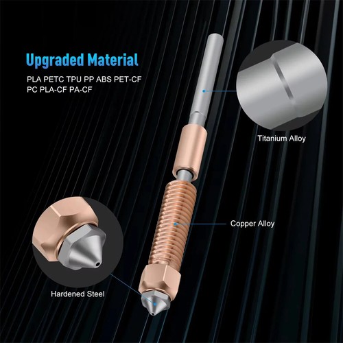 Upgrade Heating Hotend Kit Quick-Swap Nozzle for Ender 3 V3/plus 3D Printer Part - Photo 17/29