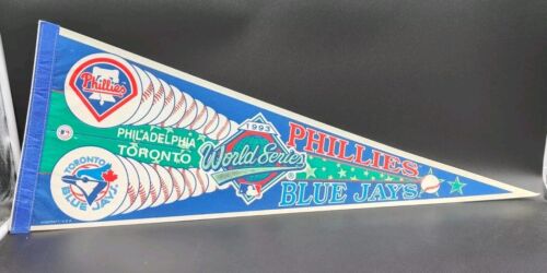 Striscione tipo pennant Toronto Blue Jays vs Philadelphia Phillies 1993 World Series - Foto 2 di 2