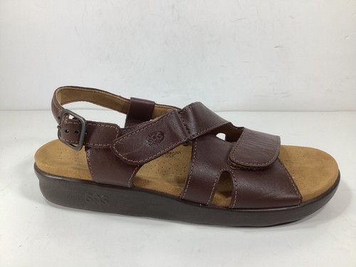 NEW SAS Huggy Sandals Women’s Size 8.5 M All Day Comfort Brown Leather Shoe - Picture 2 of 10