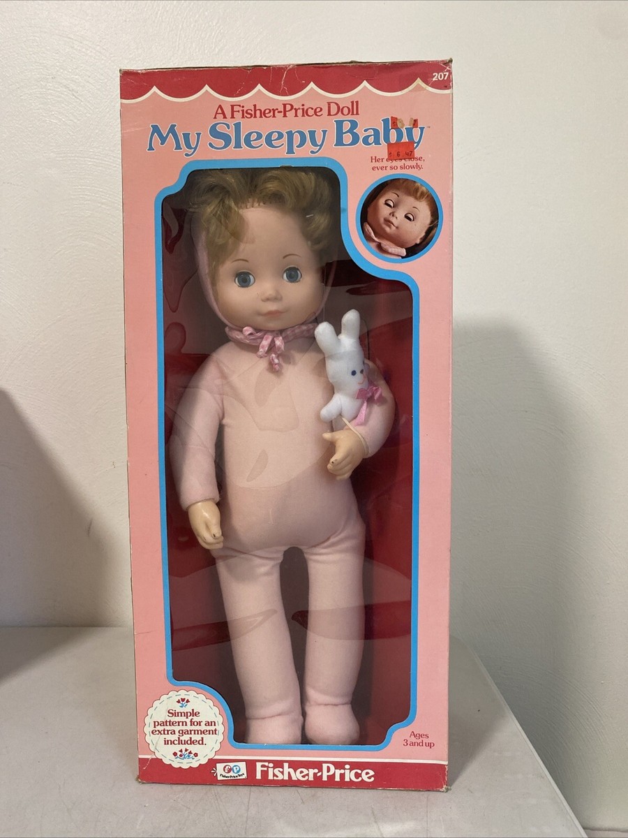 Fisher Price MY SLEEPY BABY 18' Vintage Baby Doll w/ Original Box