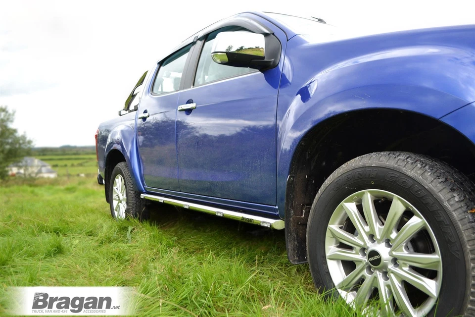 Barras Laterales + Ámbar Leds para Isuzu D-Max Rodeo 2007-2012 4x4 Acero - Imagen 2 de 4