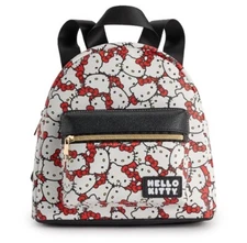 Hello Kitty Black/White/Red Printed Mini Backpack NEW