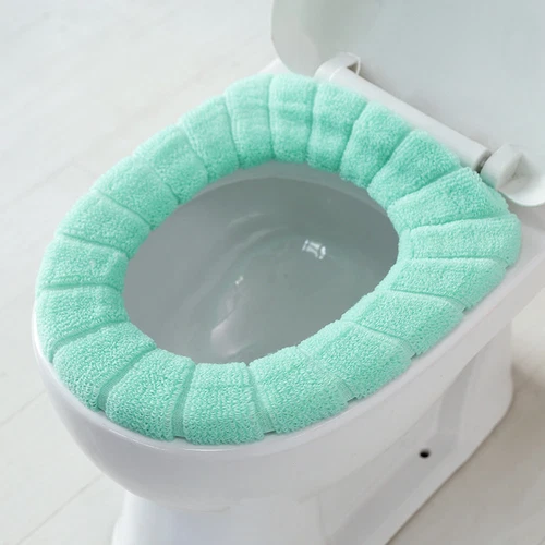 Bathroom Toilet Seat Cover Soft Knitting Fabric Case Pad Winter Warm Mat 1pc - Picture 18 of 27