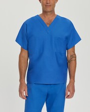 Unisex Landau 1-Pocket V-Neck Scrub Top - ROYAL BLUE  7502 XSM-T2X