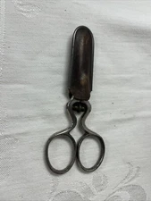 Antique Sewing Buttonhole Scissors Leather Sheath United Cutlery Co. Germany