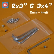 Small Clear Plastic 2x3" 3x4" Zip Lock Bags Reclosable Zipper Seal Baggies 2-4ML