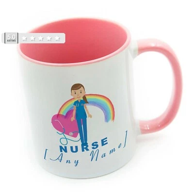 MUGGED-OFF Personalised Nurse Mug Gift For Nurse Cup Blue Dress Hospital Medical Student