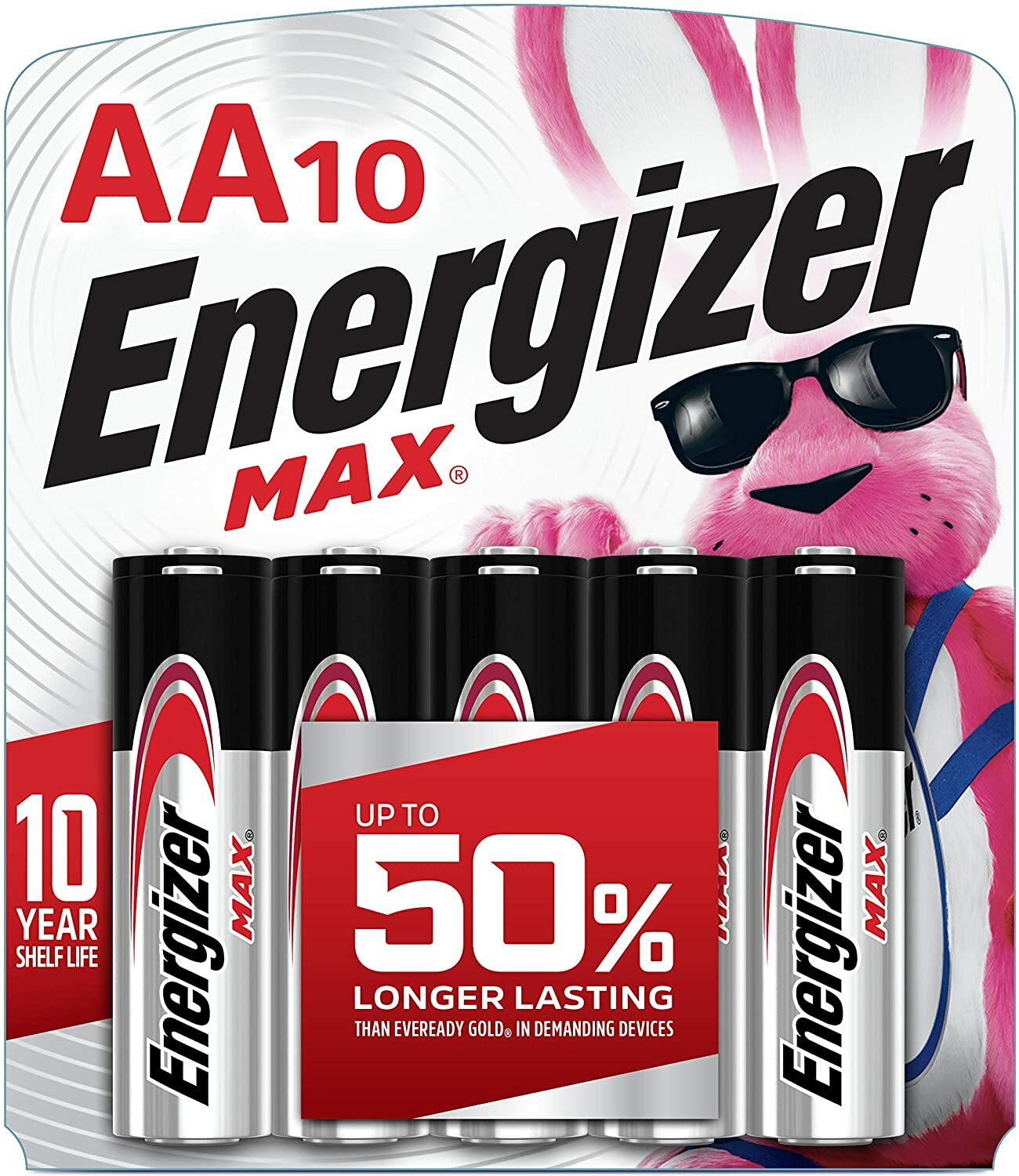 Energizer AA Batteries (10 Count), Double A Max Alkaline Battery Bulk-image