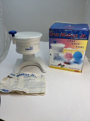 Snow Cone Maker Sno Maker Jr. Ice Cube Shaver in Box Slushes Party Drinks