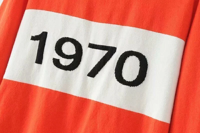 WOMEN 1970 JUMPER PULLOVER BELLA DESIGNER BLACK ORANGE Long Sleeved Knitted Top - Image 3 of 4