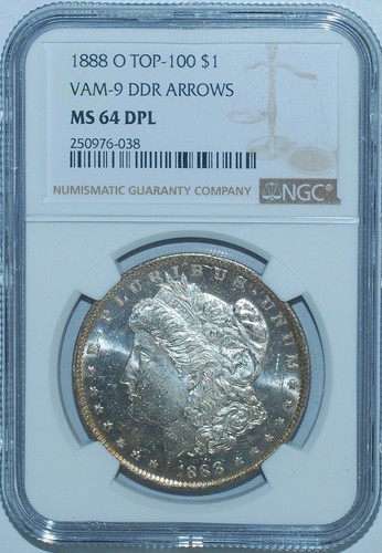1888 O NGC MS64DMPL VAM-9 Doubled Arrows DDR Doubled Die Reverse Morgan Dollar