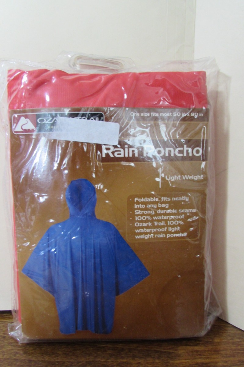 NEW/pkg OZARK TRAIL red Rain Poncho light weight One Size 50