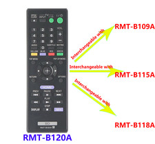 RMT-B120A Replace Remote for Sony BD System RMT-B109A, RMT-B115A, RMT-B118A