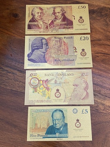 Gold Foil/Souvenir - England / GB / UK Set of 4 -Queen Elizabeth II - 1926-2022 - Imagen 2 de 2