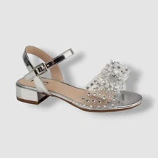 $40 I.N.C. International Concepts Girls' Silver Vida Round Toe Sandal Shoes 5