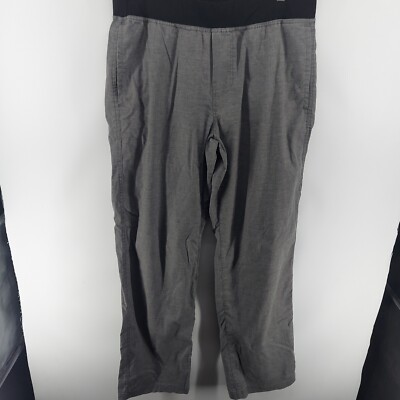 prana pants men size medium gray drawstrings lounge pockets pull on AS IS 
