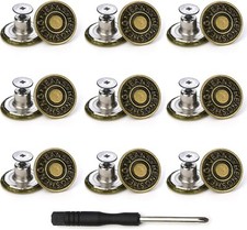 Jeans Buttons Replacement, Instant No Sew Buttons for Pants with Tool,17MM