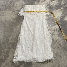 LULUS Dress Womens Size Small White Delia Lace Strapless Midi Style 67360 Bridal