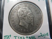 ANCIENNE  MONNAIE ARGENT : ÉCU  5  LIRE   ITALIE   1864  NAPLES  - TTB+  (5) 