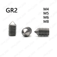 Titanium GR2 Hex Socket Set Screws Cone Point Grub Screws DIN914 M4 M5 M6 M8