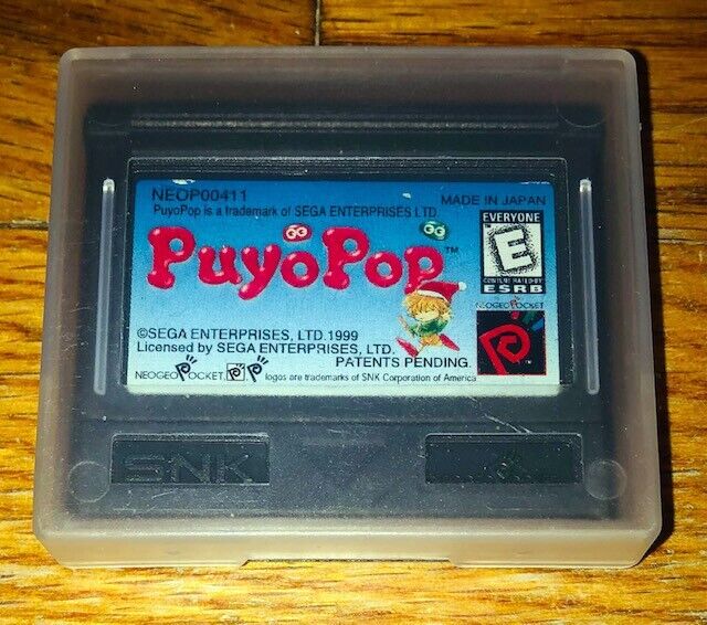 Neo Geo Pocket Color SNK Puyo Pop Game Cartridge Vintage Very Rare Rated E