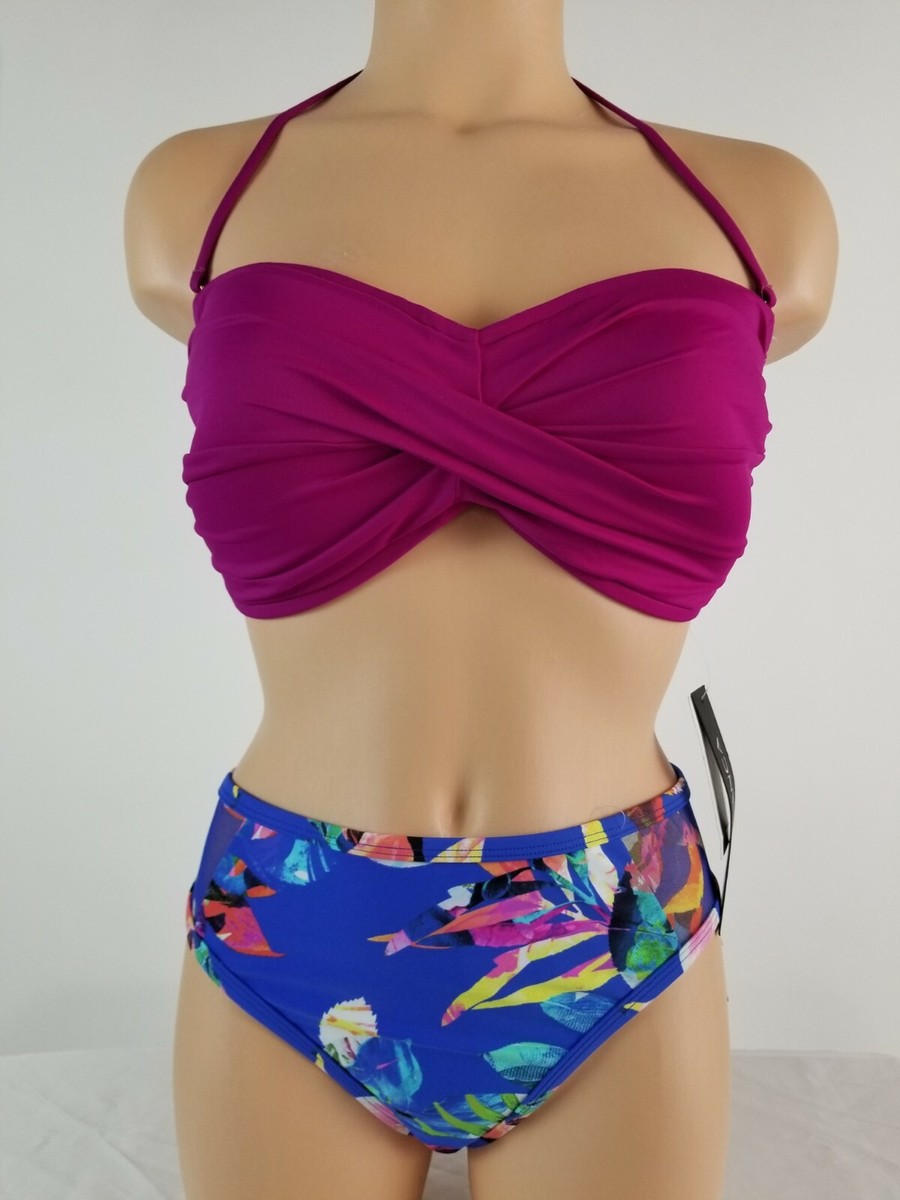 La Blanca Women's Swimwear PC Swimsuit Bikini Top Bottom Sz 4,6 - Main Image