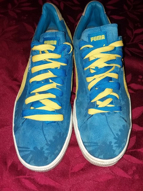 puma blue yellow shoes