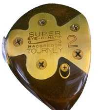 MacGregor Tourney Super Eye-O-Matic Persimmon 2 Wood S300 Steel 42.5 RH Plus HC 