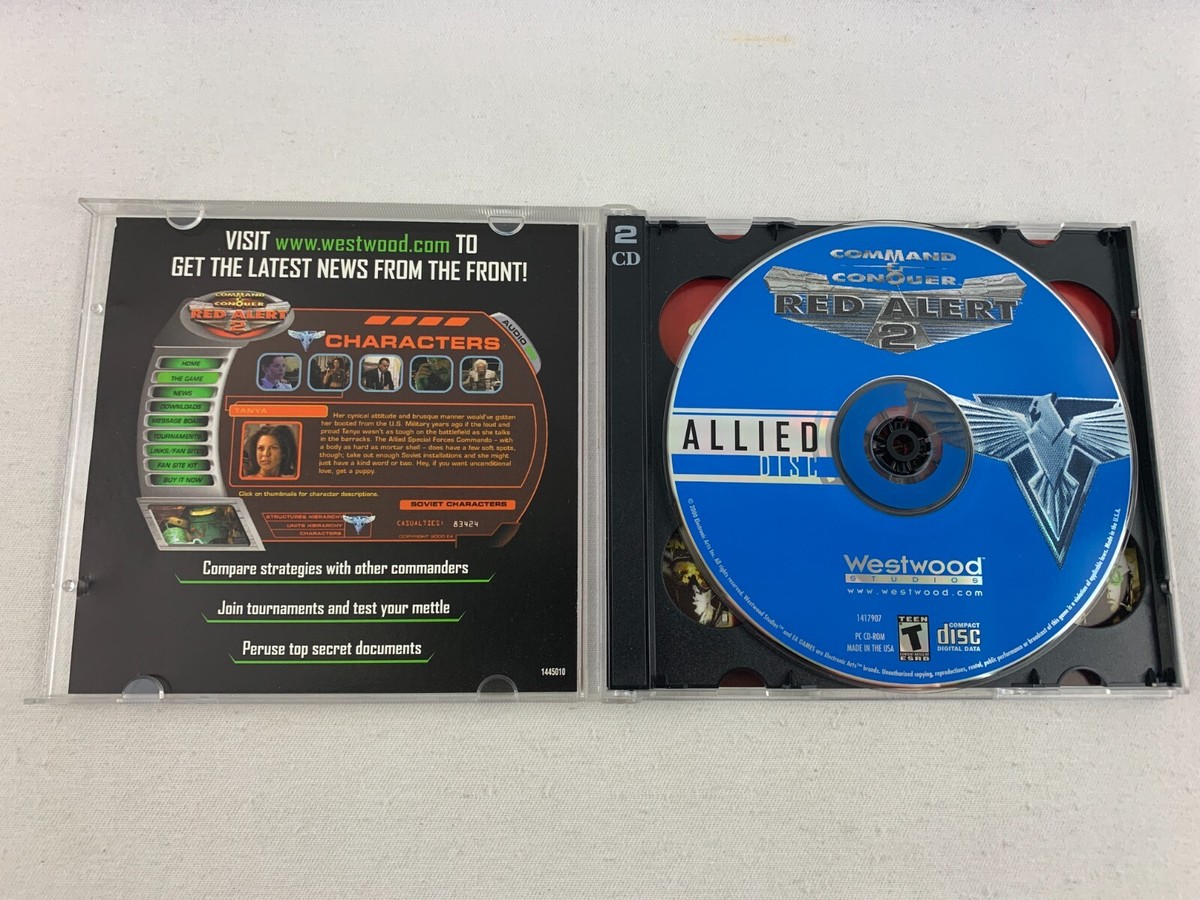 PC CD-ROM - Command & Conquer Red Alert 2, 2 Disc Set w/ CD