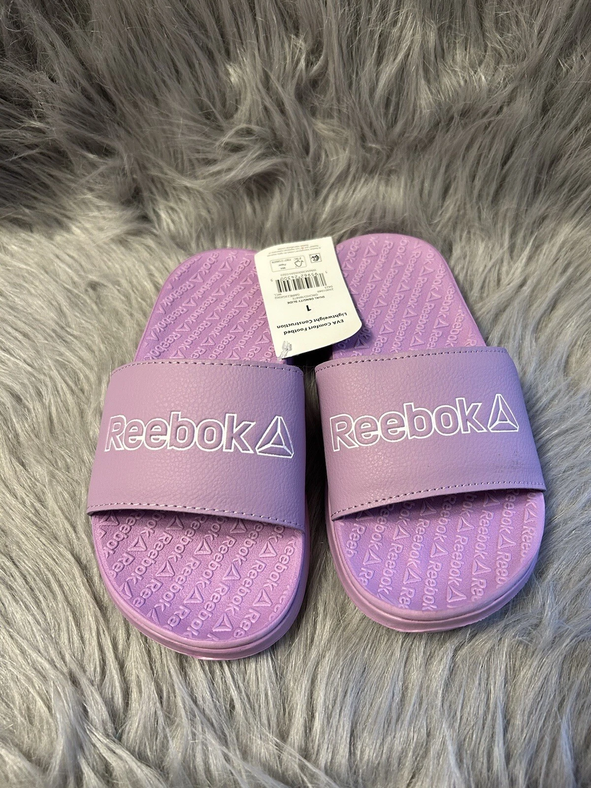 Scarpe sandali slip on viola Reebok Slides bambina taglia 1 leggere
