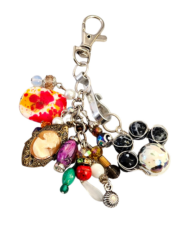 handmade dangle for purse, key ring, zipper