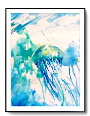 LOVELESS  - ''JELLYFISH FLOW'' 11 X 15 acrylic on paper COA