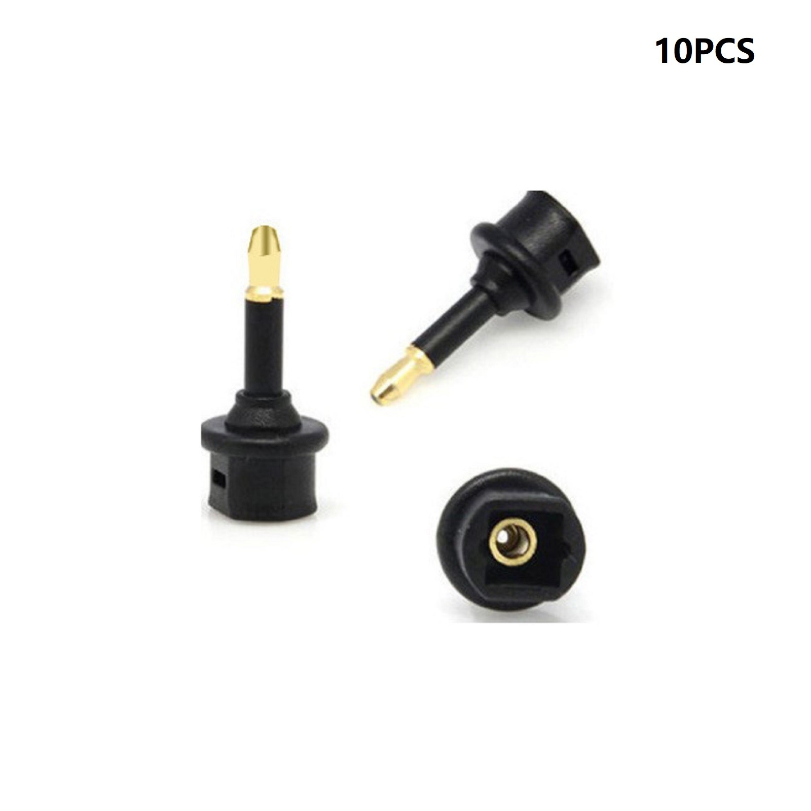 10Pack Durable Black Audio Fiber Optical Conversion Head Toslink Adapter g