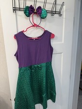 Funna women Mermaid Costume Dress with Ears Headband size small
