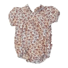 Rylee + Cru Lula Romper Red Rose Onepiece Baby 12-18 Months Soft Comfortable