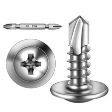 Mywish 300pcs 8x5/8 Self Tapping Screws for Metal, 410 Sheet Metal Silver