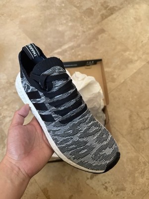 adidas NMD_R2 PK Primeknit Core Black/White Men s Low Top Sneaker BY9409
